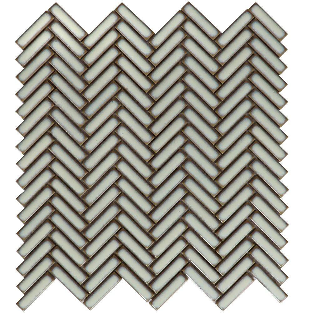 Color Variation Splashback Glazed Ceramic Mosaic Herringbone tile