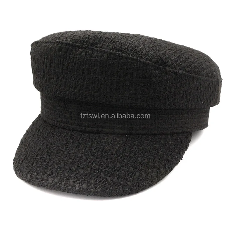 Fashion Solid Visor Military Hat Winter Vintage Beret Cap For Women Flat Cap New 
