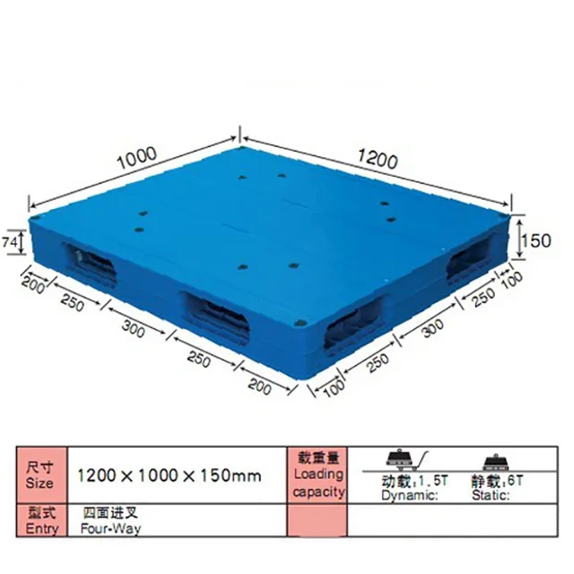 رافعة شوكية مزدوجة الجانب التراص التعبئة الاجهاد نظام لوح تحميل مصنوع من البلاستيك