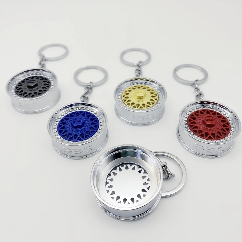 Zinc Alloy Auto Part Keychain BBS Wheel Keychain Car Keyring Car Wheel ...