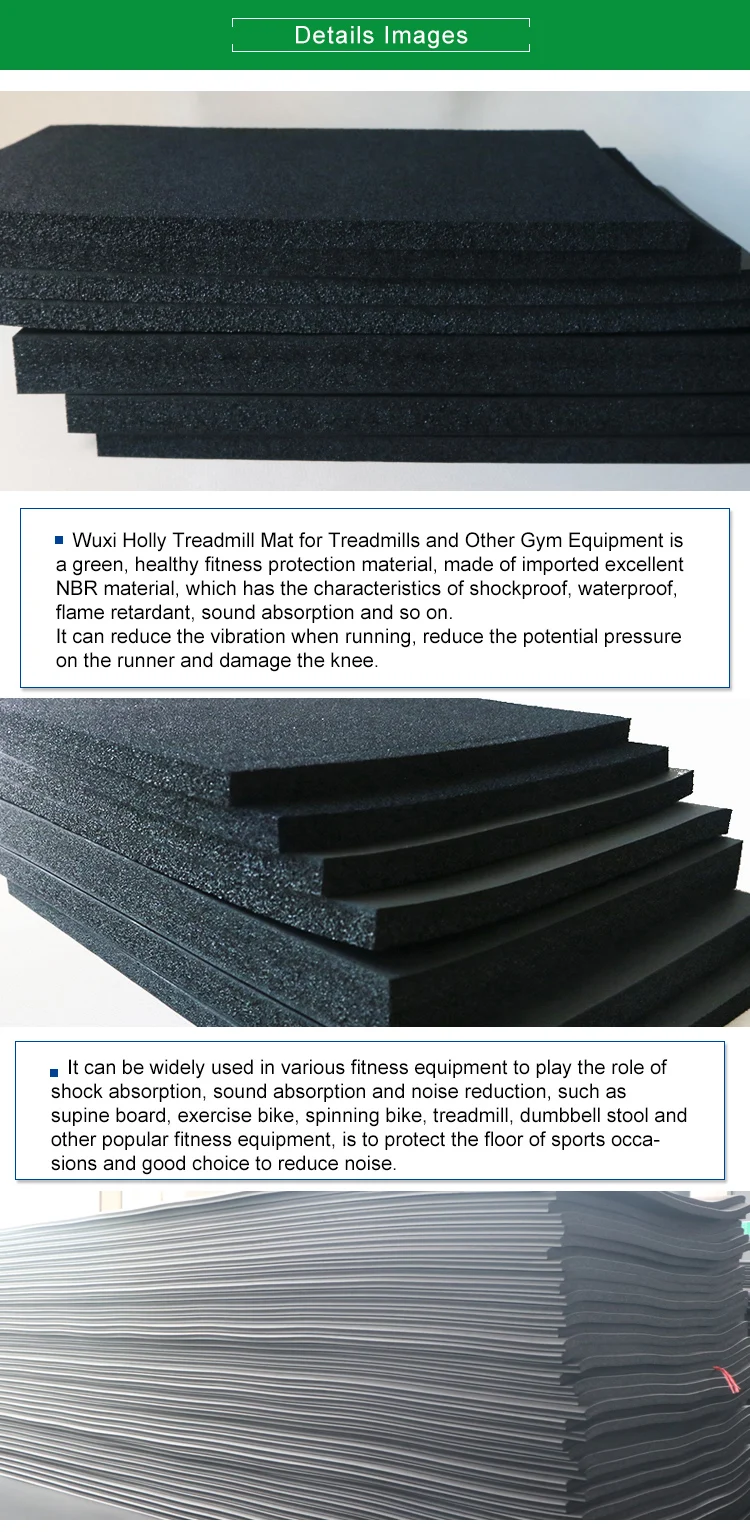 Natural Rubber Sound Absorbing Treadmill Mats For Resilient Home Gym