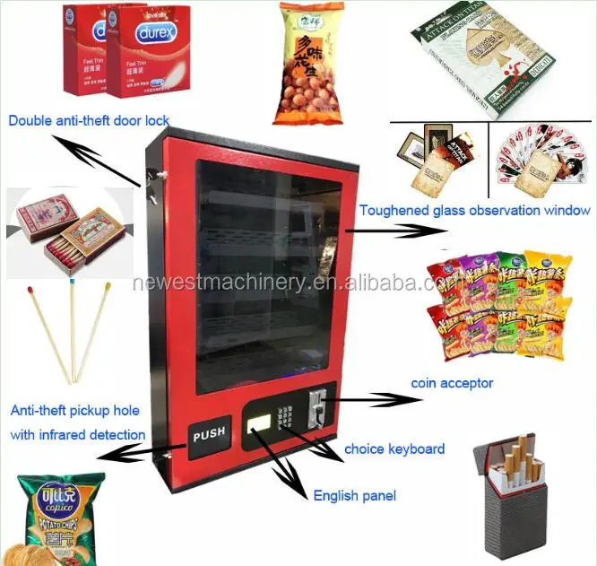 Wall Mounted With Led Stationery Vending Machine,Mini Pen Vending