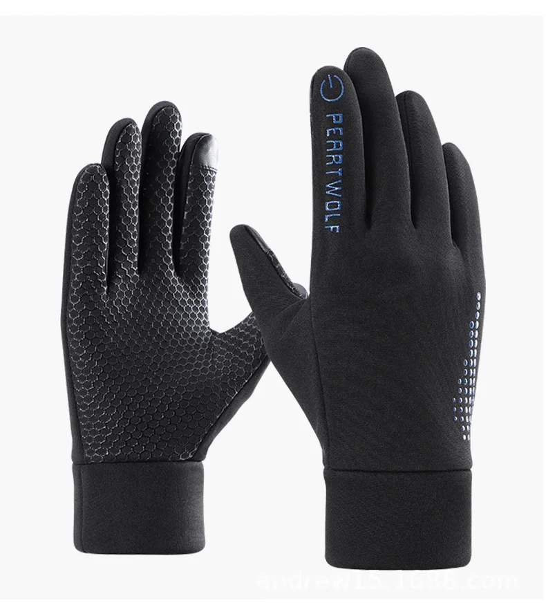 
Custom touch screen man hand warm sport bike cycling winter gloves windproof non-slip wear-resistant full-finger mitten 