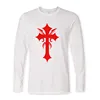 Morewin Autumn Winter Long Sleeve Funky Cool Gothic Cross Tees Shirt Men Funny Printing T Shirts