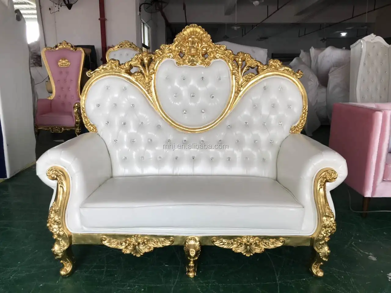 Royal Queen King Throne Sofa Chair Luxury Heartshaped Wedding King