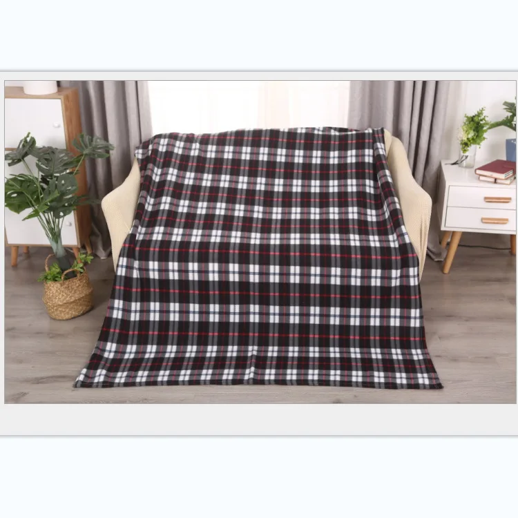 Tartan Throw Checked Large Polar Fleece Throw Warm Soft Blanket  for Your Beds Travel Legwarmers or Even Can Be Used Blanket