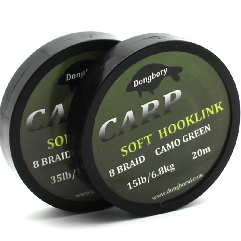 20m Carp Fishing Line Soft Hook Link Carp Hooklink Line Rig Braid Hair R0N2 