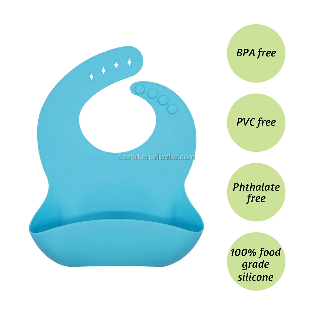 Amazon Most Popular Water Proof Unbreakable Silicone Baby Bib Nonstick