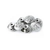 Shiny Silver No Sewing Jeans Lock Inside Round Emblem Pattern Tack Button For Denim Dungaree Jacket School Uniform