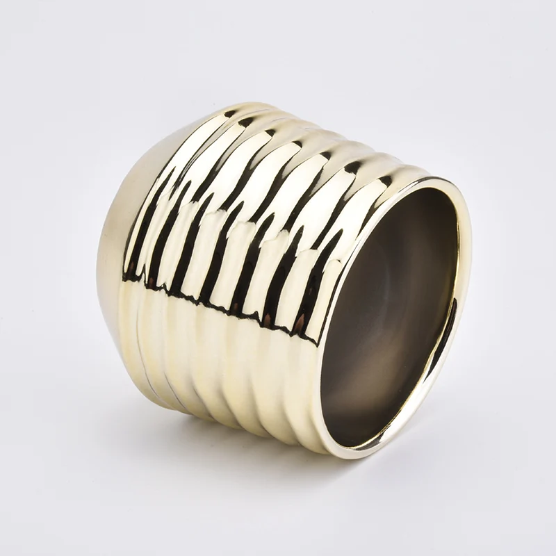 Gold Ceramic Candle Vessels