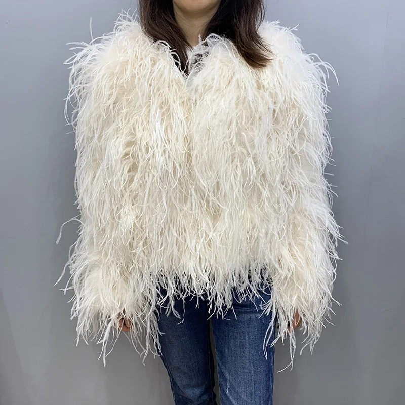 Ostrich fur jacket best sale