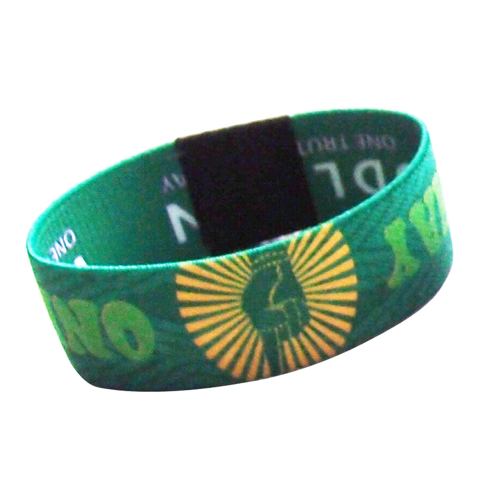 wholesale custom soft polyester elastic wristband fancy nfc