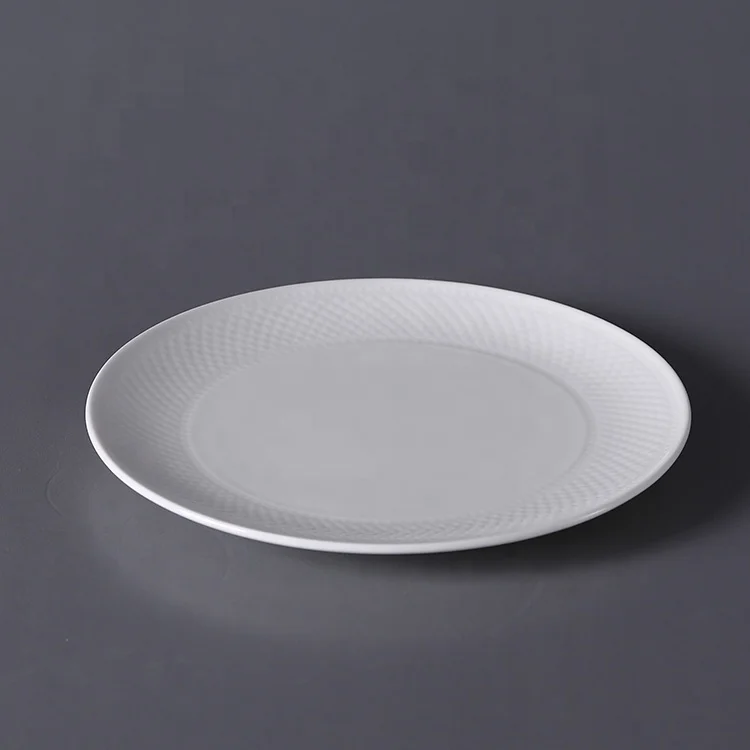 white ceramic serving plates