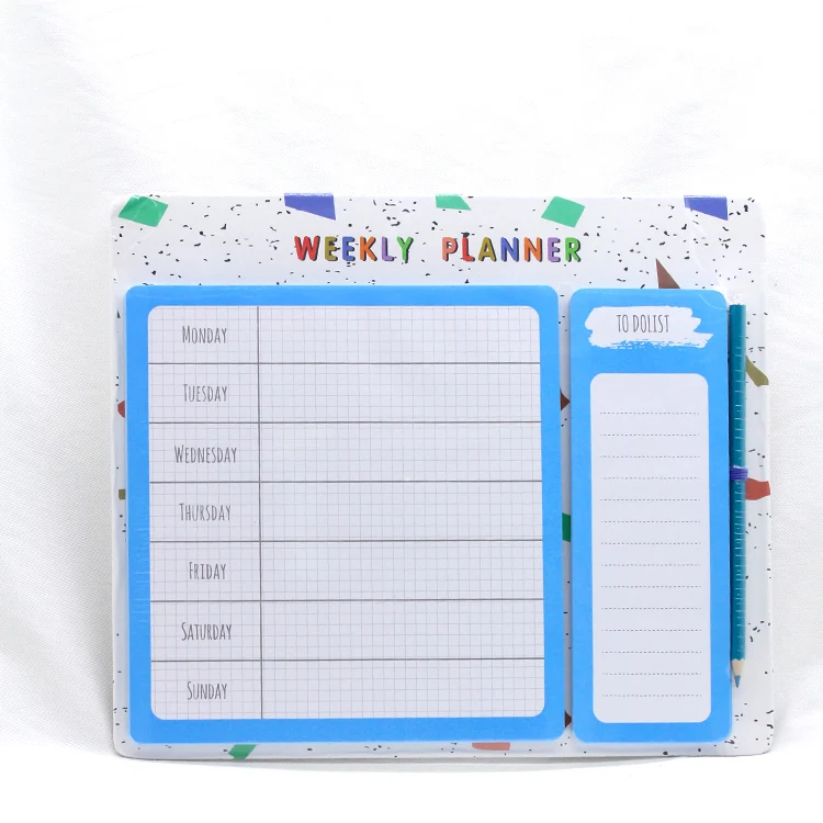 Hot sale custom logo fridge memo pad office school schedule sticky notepad