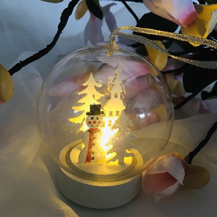 1L Plastic Ball Christmas Button Battery Round Led Lamp Night Light