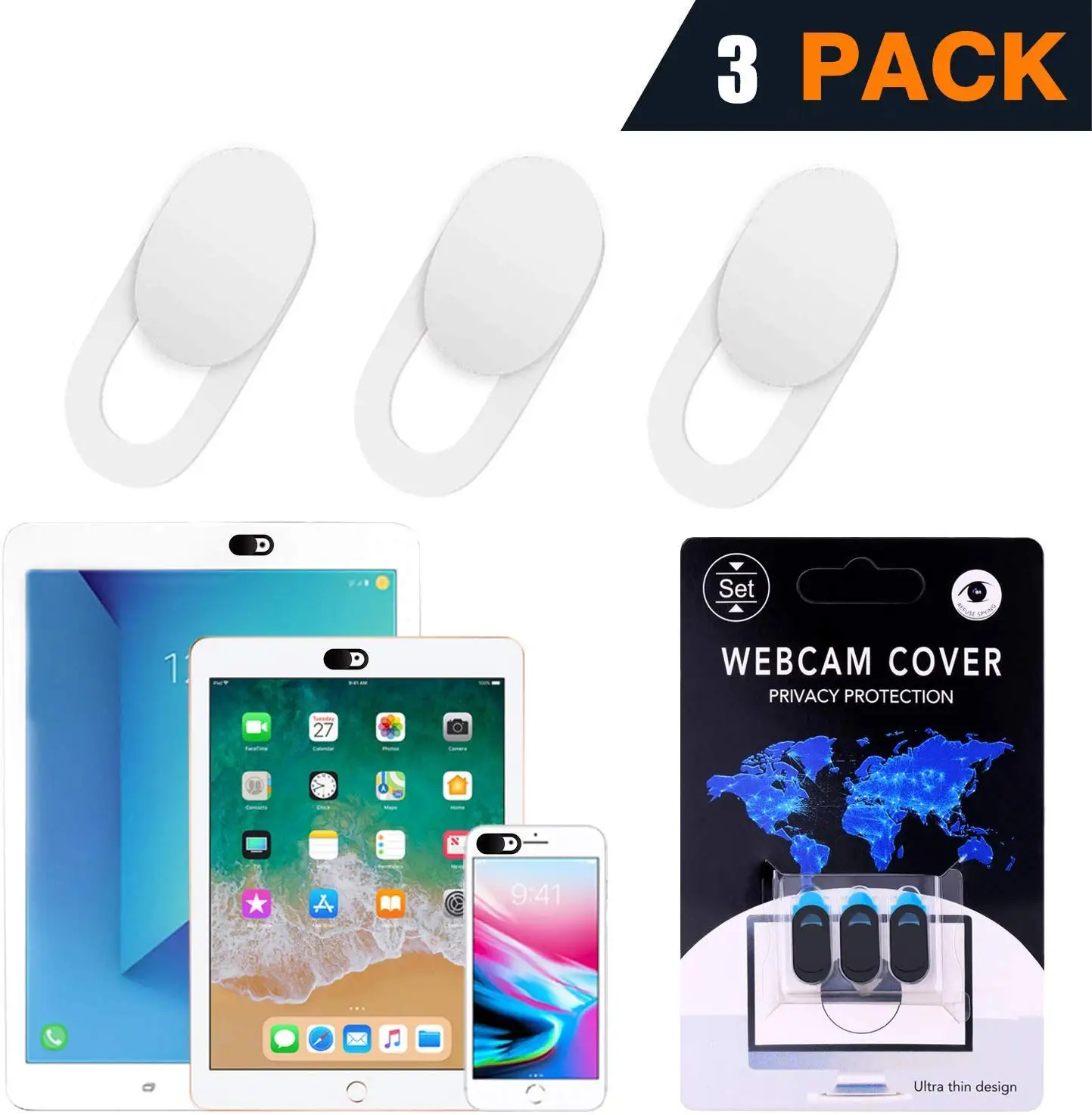 Custom Logo Laptop cam Cover Slider,Hocayu 3 Pack Plastic cam