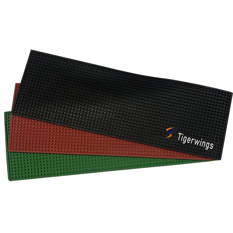 Anti Slip nature rubber custom soft PVC bar mat