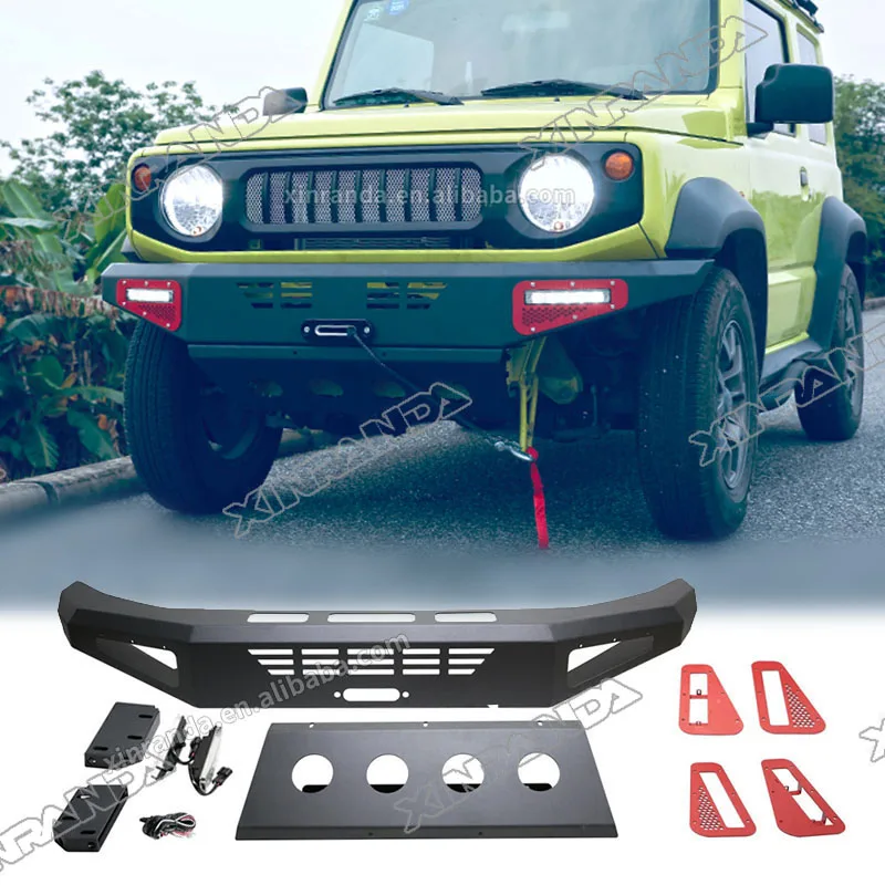Jimny Jb74 Accessories Front Bumper Steel With Winch Mount Front Bumper For Suzuki Jimny Jb64