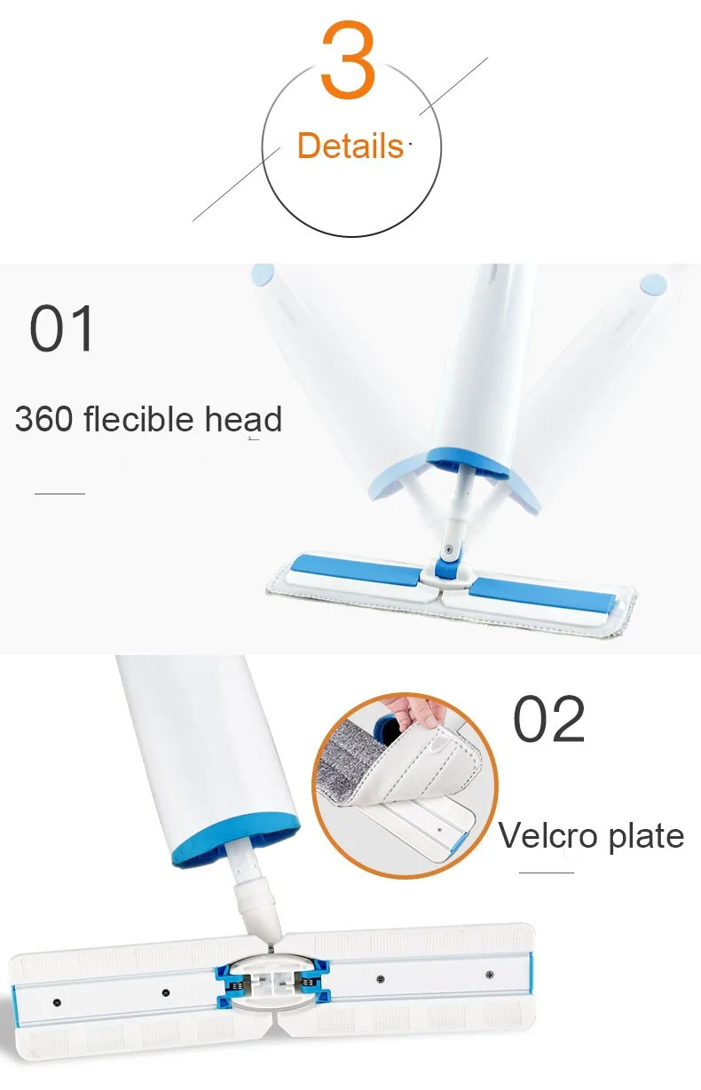 Boomjoy Eco Friendly Easy Clean Mop 360 Swivel Twist Mop Hand Free Spin