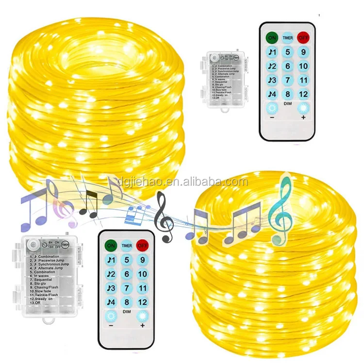 Amazon hot sale New type Music battery powered voice control led light LED rope string lights outdoor for Christmas lights