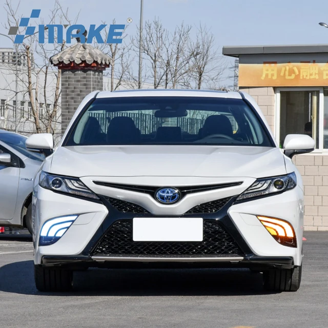 Smrke For Toyota Camry 2018 2019 DRL Fog Lamp Car LED White Yellow Turn signal Daytime Running Light Daylight Auto Part