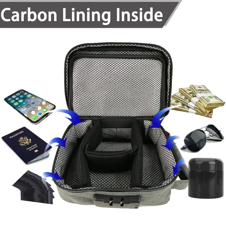 Reusable Smell Proof Herb Hemp Packaging Weed Stash Carbon Lined Odor