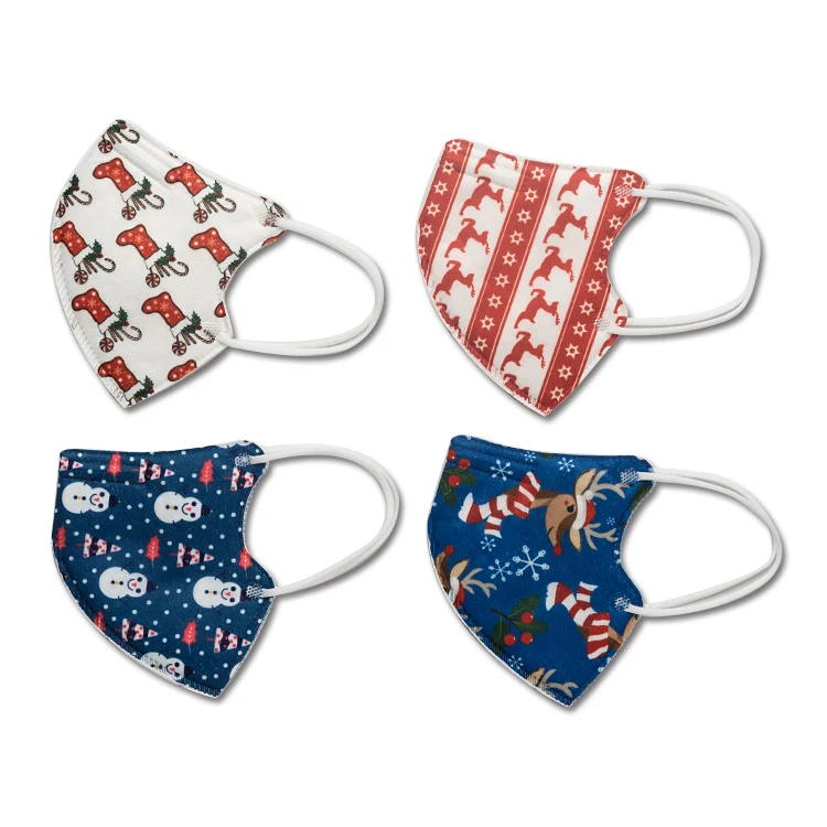 时尚定制设计印刷动物kn95 儿童口罩圣诞节