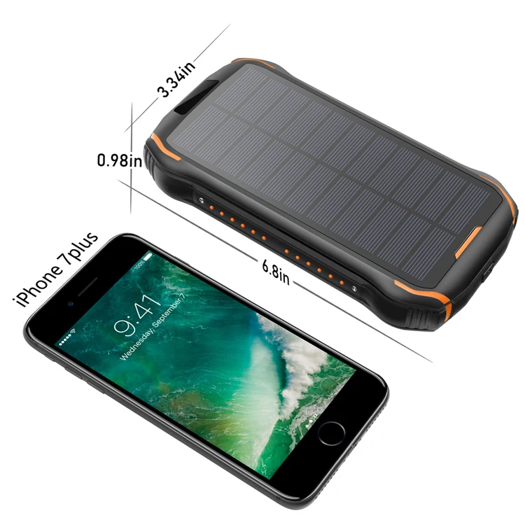2019 Hot Selling Amazon Waterproof Portable Solar Charger Power Bank For Camping - ANKUX.COM