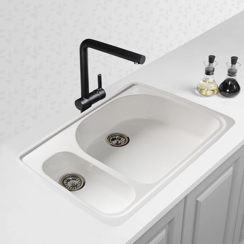 Cheap Price White Big Double Bowl Standard Apartment Size Wash Basin ...