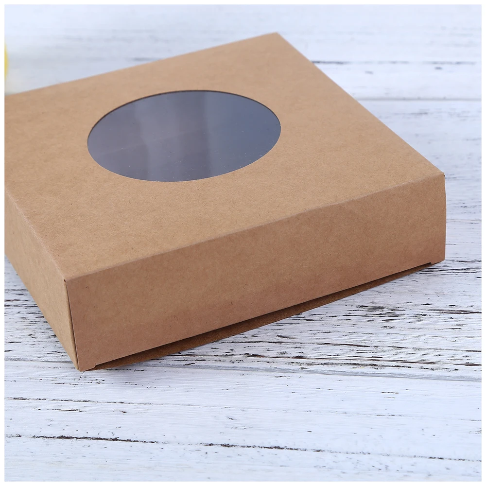 长方形纸纸板扁平包装透明礼品盒肥皂盒与塑料 pvc 窗口白色