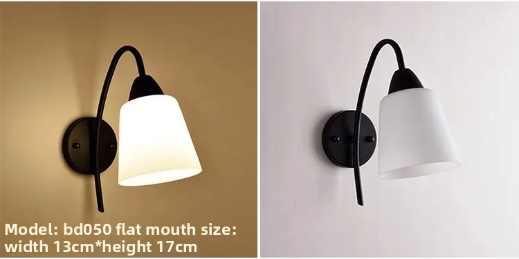 product nordic modern minimalist led wall lamp for living room tv background bedroom bedside simple creative staircase balcony iron e26-15