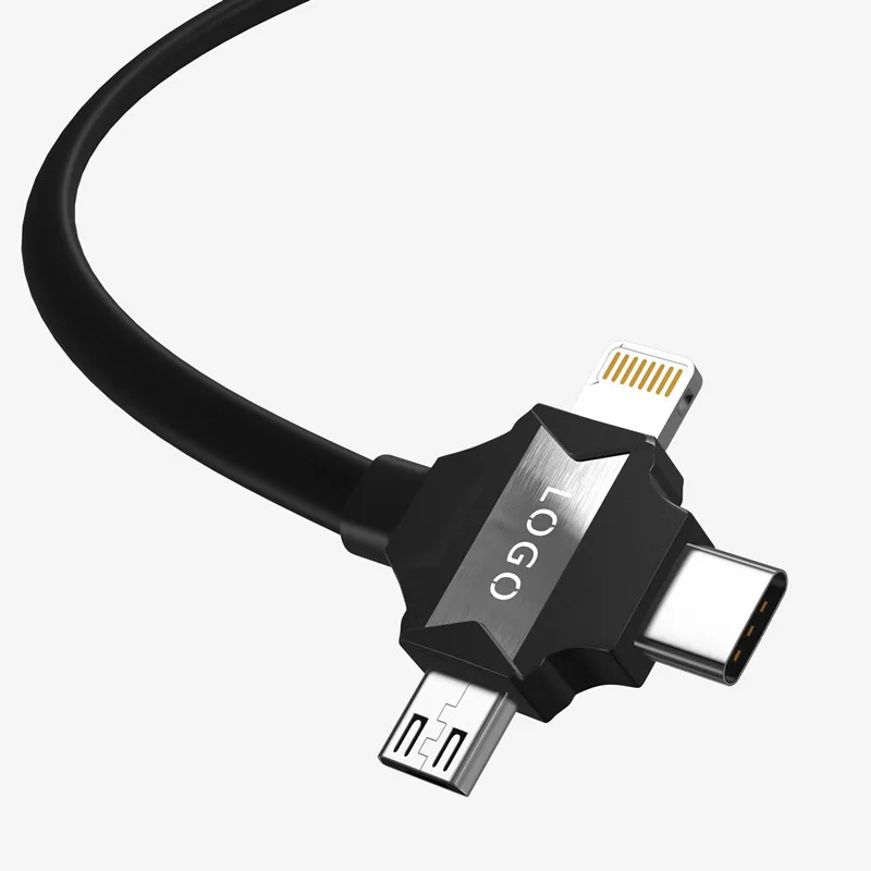 Factory directly USB charging cable China factory Phone charger cable LED 3 in 1 cable - ANKUX.COM