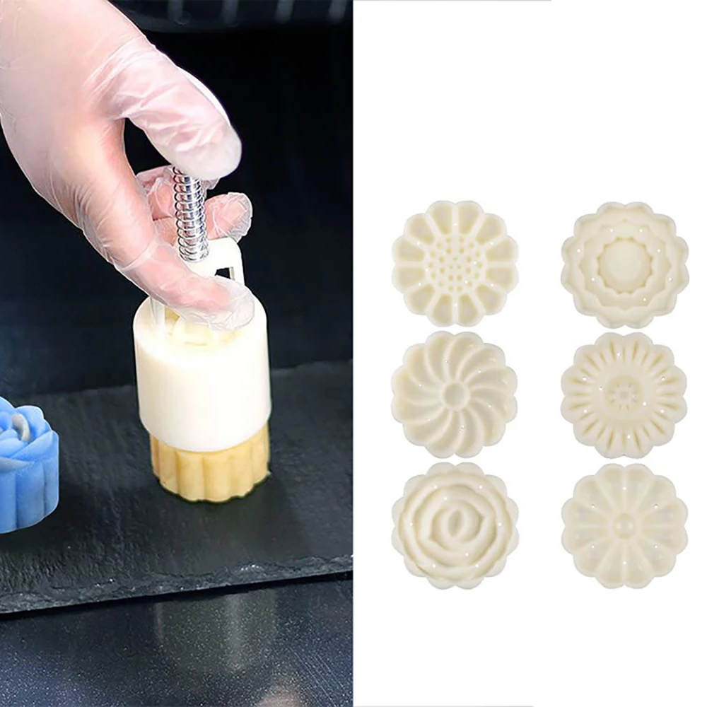 DIY Hand Press Cookie Stamps & Moon Cake Mold Set - 7 Piece Food Grade ...