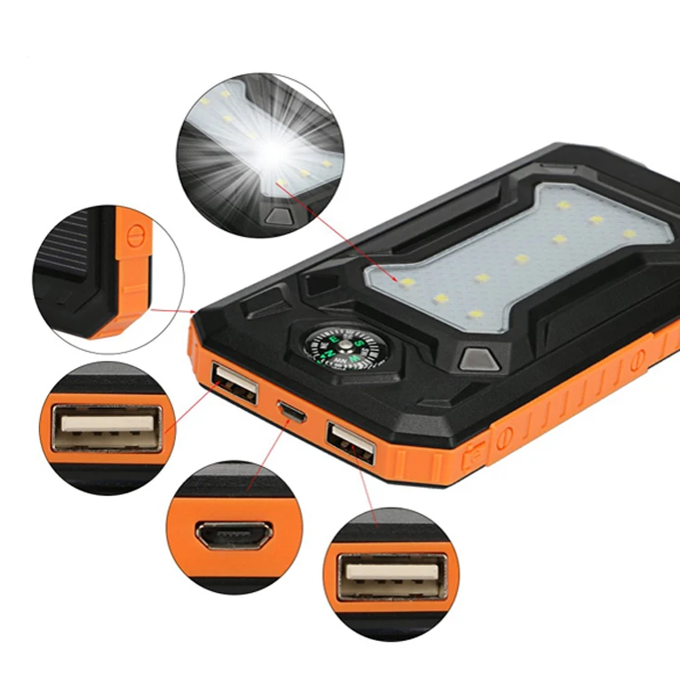 IP67 Dustproof Shockproof Rainproof Solar Phone Charger 30000mAh High Capacity Solar Power Bank - ANKUX.COM