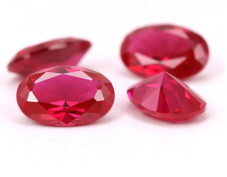 factory direct sale light rose ruby stone #3 brilliant cut oval