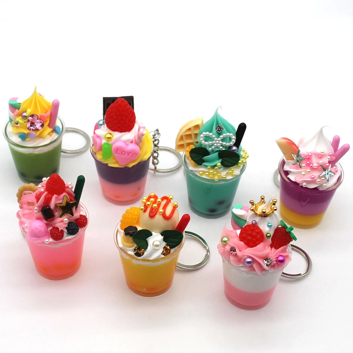 Diy Creative Plastic Mini Icecream Bottle Keyring Girly Cute Cup
