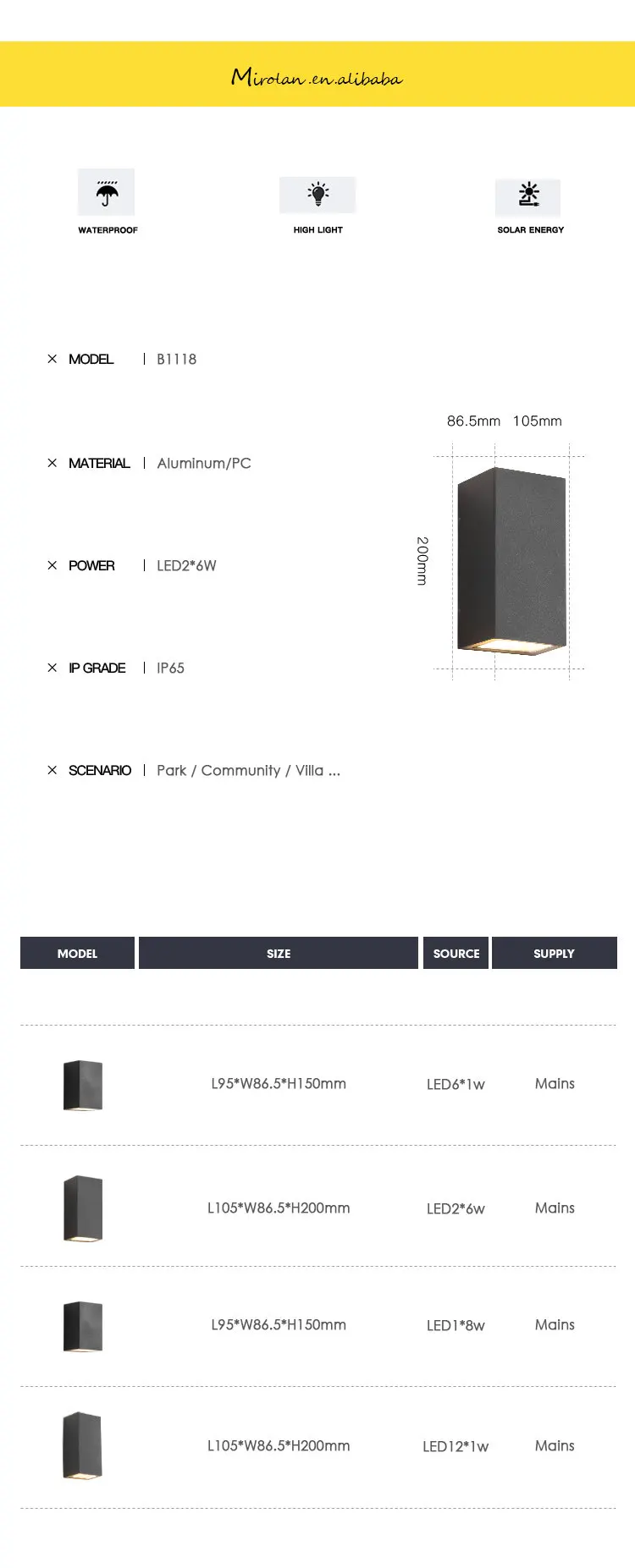 Art Fashion Aluminum Led Wall Lamp 6W Lamp outdoor Decorative Lightings