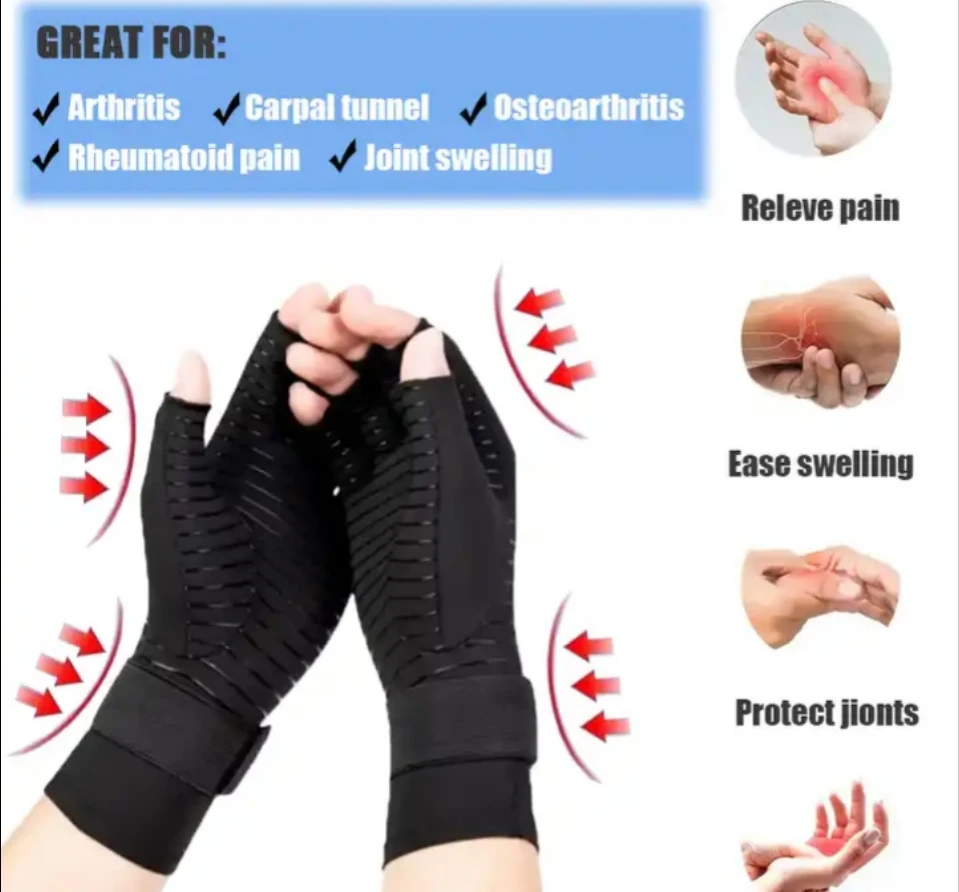 Copper Fiber Compression Antiarthritis Gloves Outdoor Cycling Sports Antislip Wearresistant