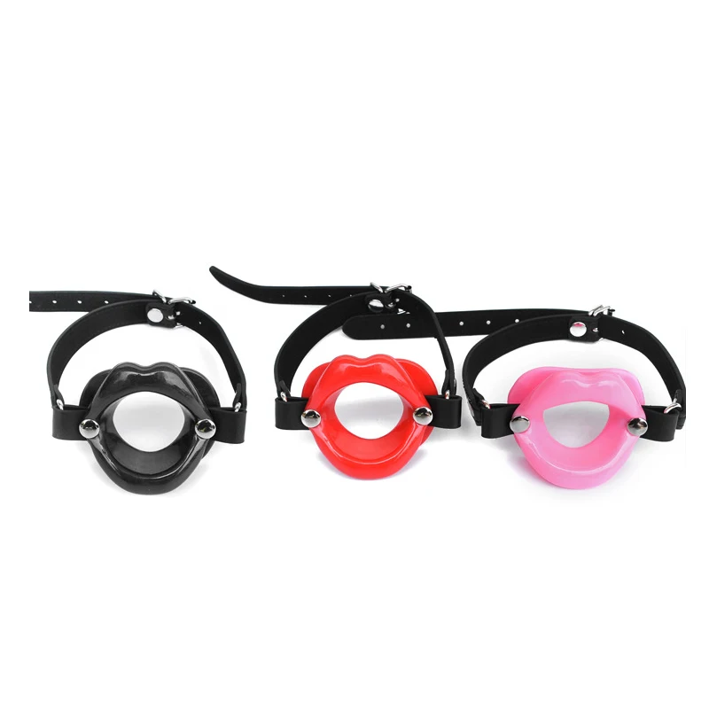 Big Lip Oral Gag Bdsm Bondage Strap On Rubber Leather Open Mouth Oral Band Bondage Restraints