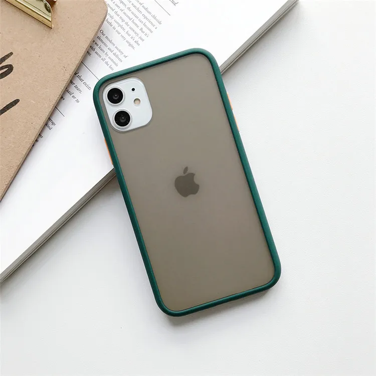 Mint Hybrid Simple Matte Bumper Phone Case  For iPhone 11 Pro Max XR XS Max 6S 8 7 Plus Shockproof Soft TPU Silicone Clear Cover