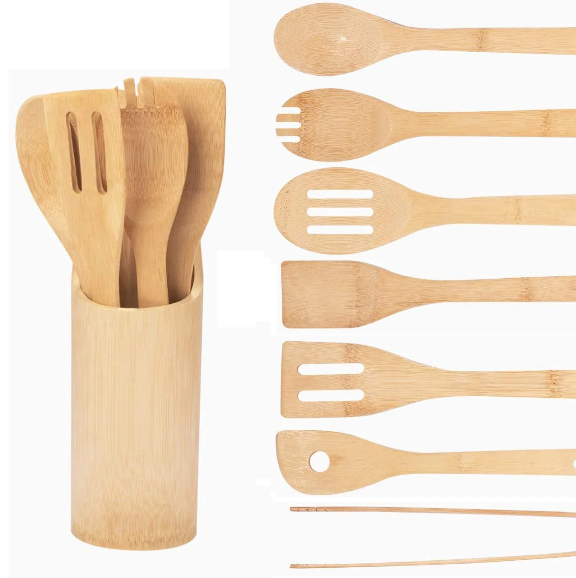 Source manufactory bamboo spatula set kitchen tools with free collocation