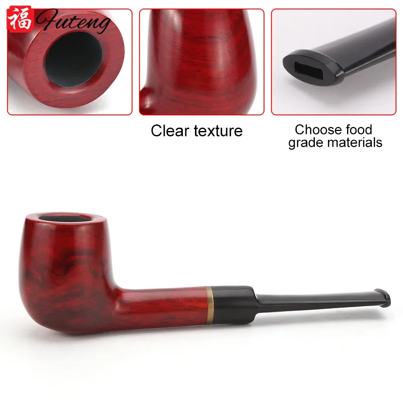 Futeng Red Sandalwood Tobacco Smoke Pipes New Style Wood Smoking Pipe