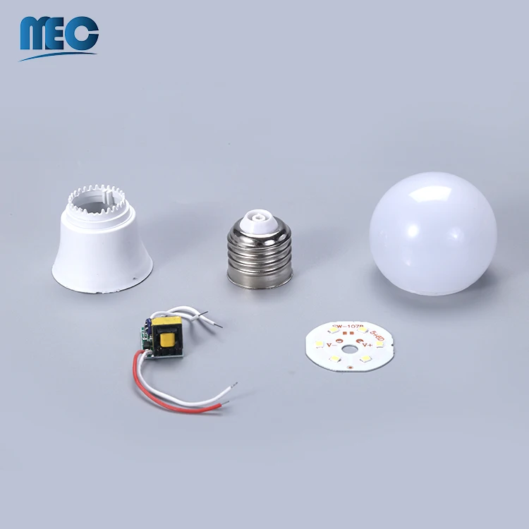 E27 B22 Uncompleted Product Cheap LED Light Bulb Parts Plastic Spare part SKD CKD LED Bulb Raw Material led bulb skd