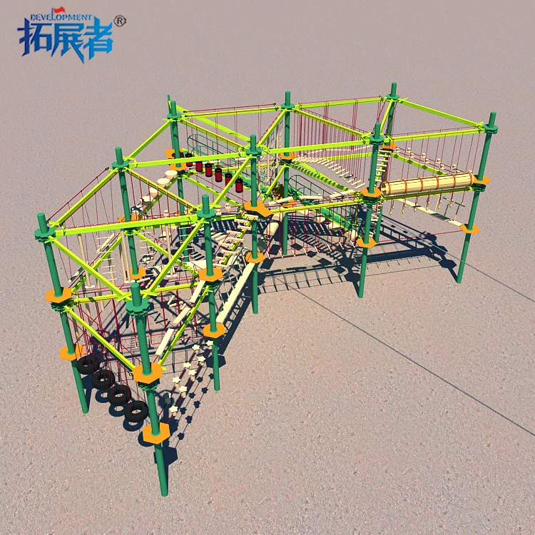 Zip-Line Recreational Outbound Rope Obstacle Course Facilities for Amusement Park on Sale