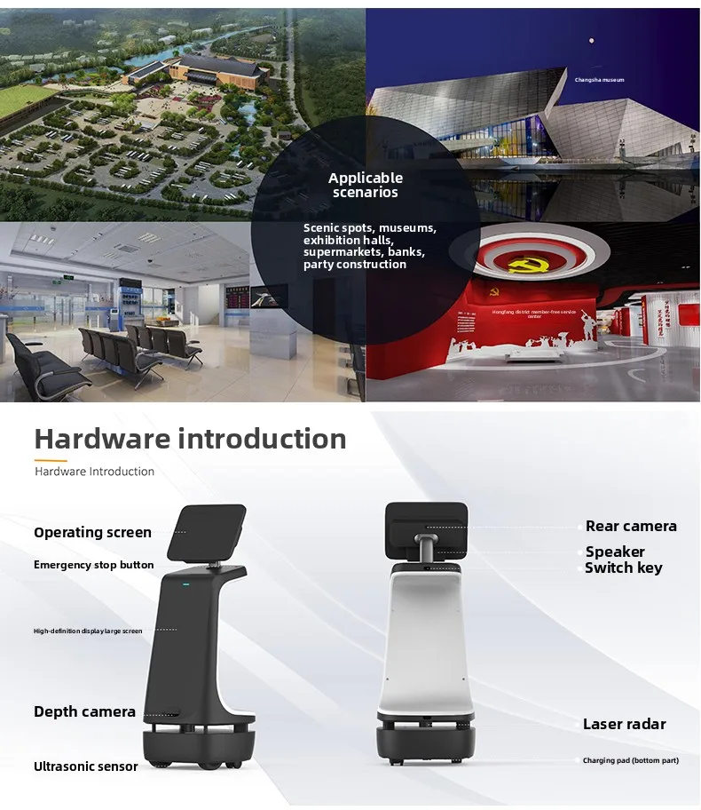 Intelligent Commercial Reception Robot Welcome Guide for Museum Scenic Spots Science Technology Exhibitions Rentals Robot factory