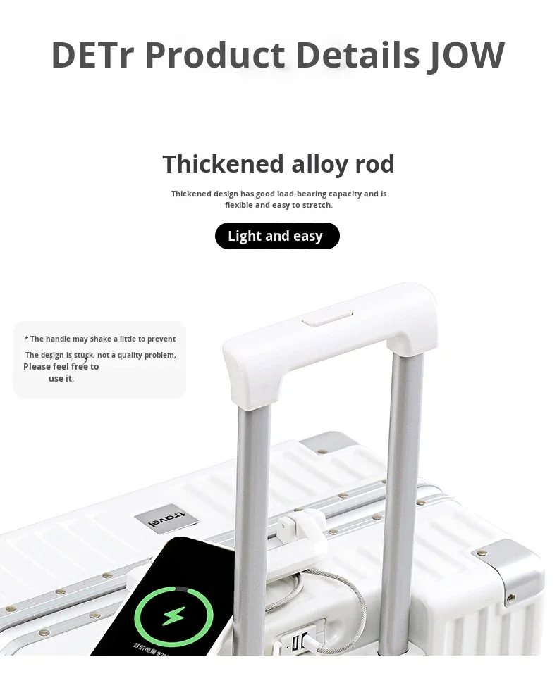 product 29 inch multifunctional pc trolley universal wheel spinner usb charging port aluminum frame new cup holder cartoon hard case-13