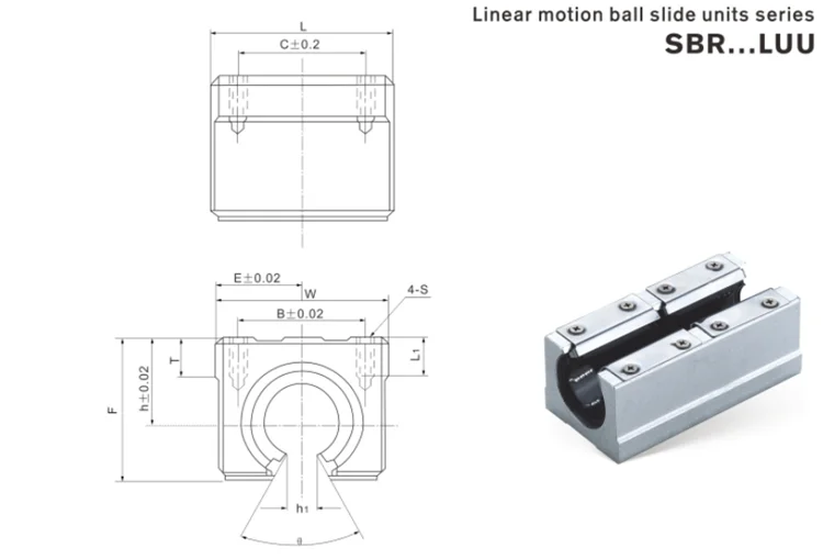20mm Shaft Linear Guide Rail SBR20 for Cnc Cutting Machine, Laser ...