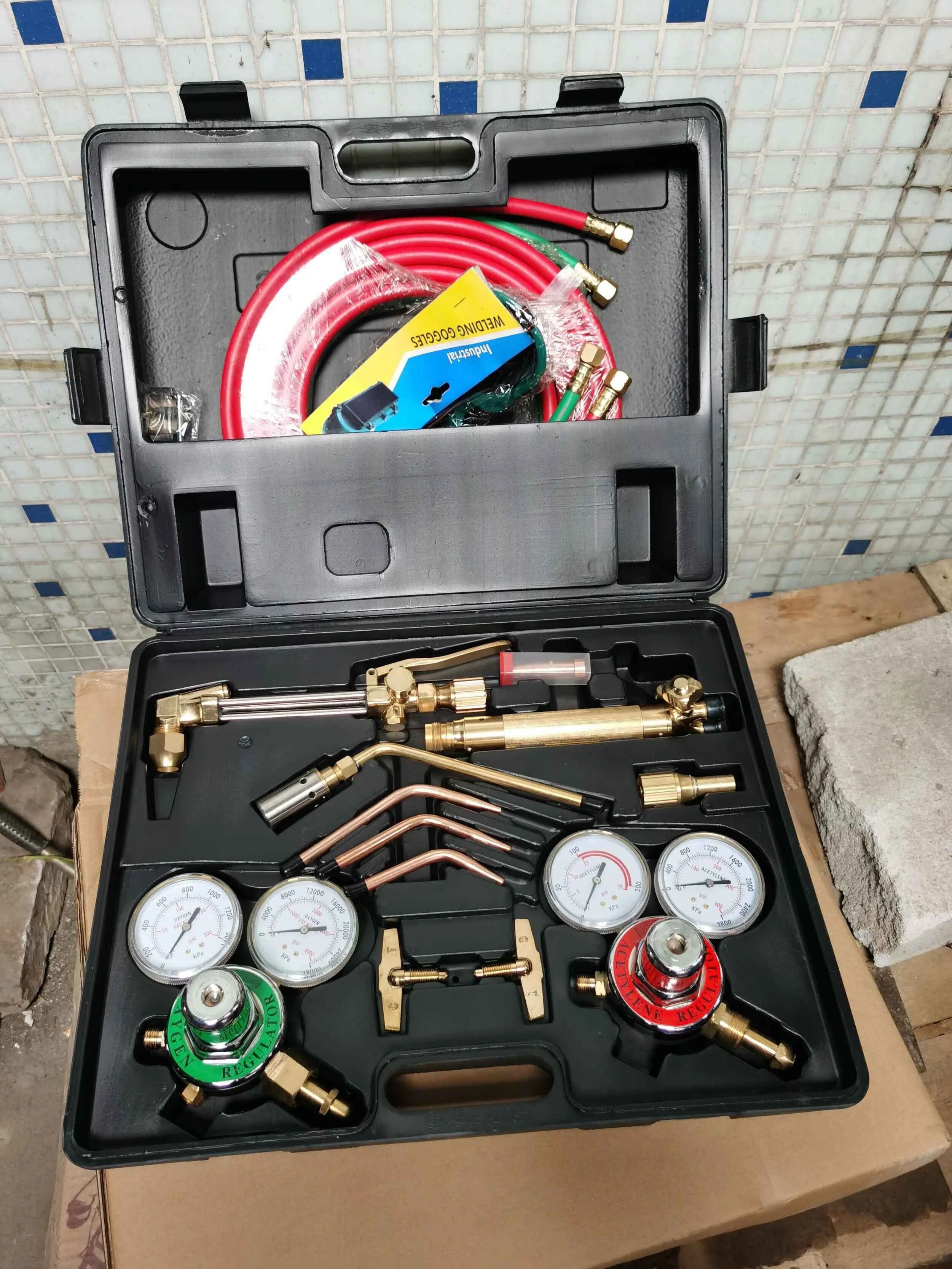Professional Set with Case Gas Welding & Cutting Torch w/Hose ARKSEN Harris Compatible 