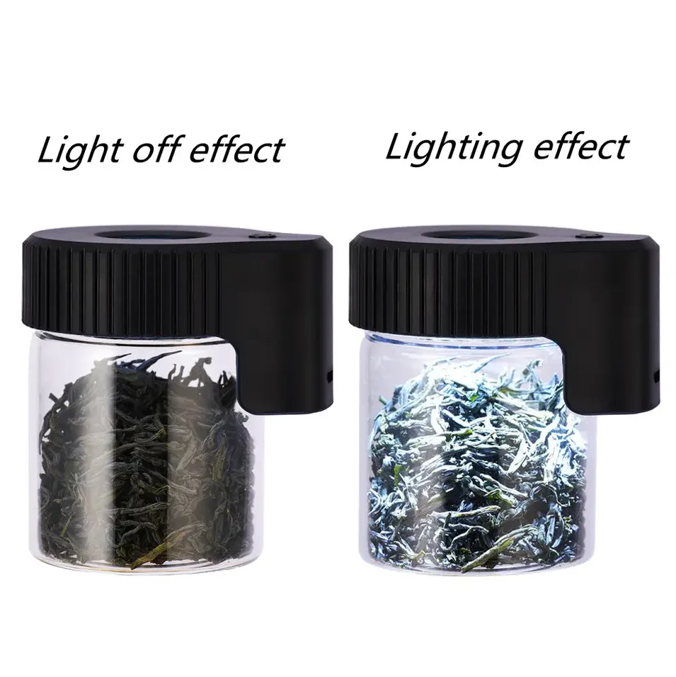 Good Price Led Air Tight Magnifying Glass Jar With Light Custom Logo