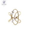 Yadis special design 10K silk ribbon look moissanite pave setting white and yellow gold ring